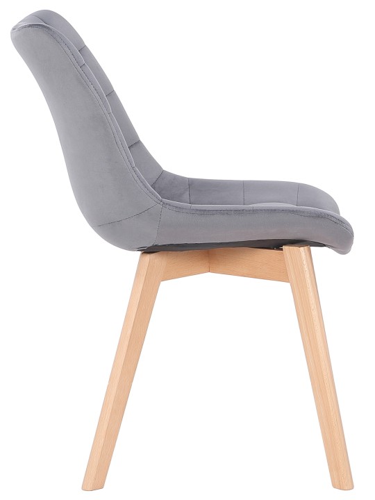 Set van 2 eetkamerstoelen Passaic fluweel, grijs