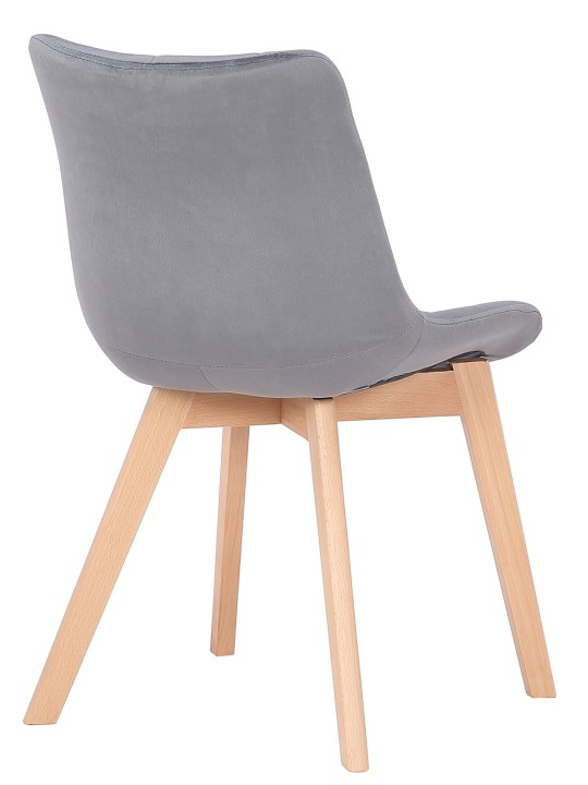 Set van 2 eetkamerstoelen Passaic fluweel, grijs