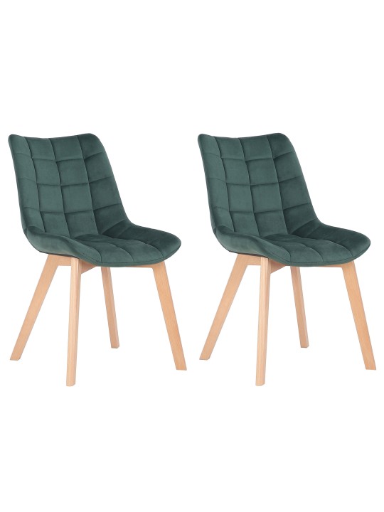 Set van 2 eetkamerstoelen Passaic fluweel, groen