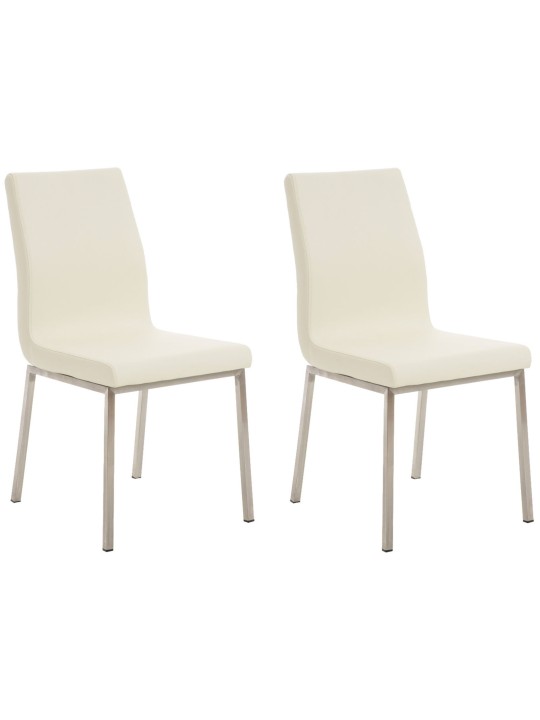 Set van 2 eetkamerstoelen Colmar, crème