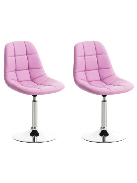 Set van 2 stoelen Emil kunstleer, roze