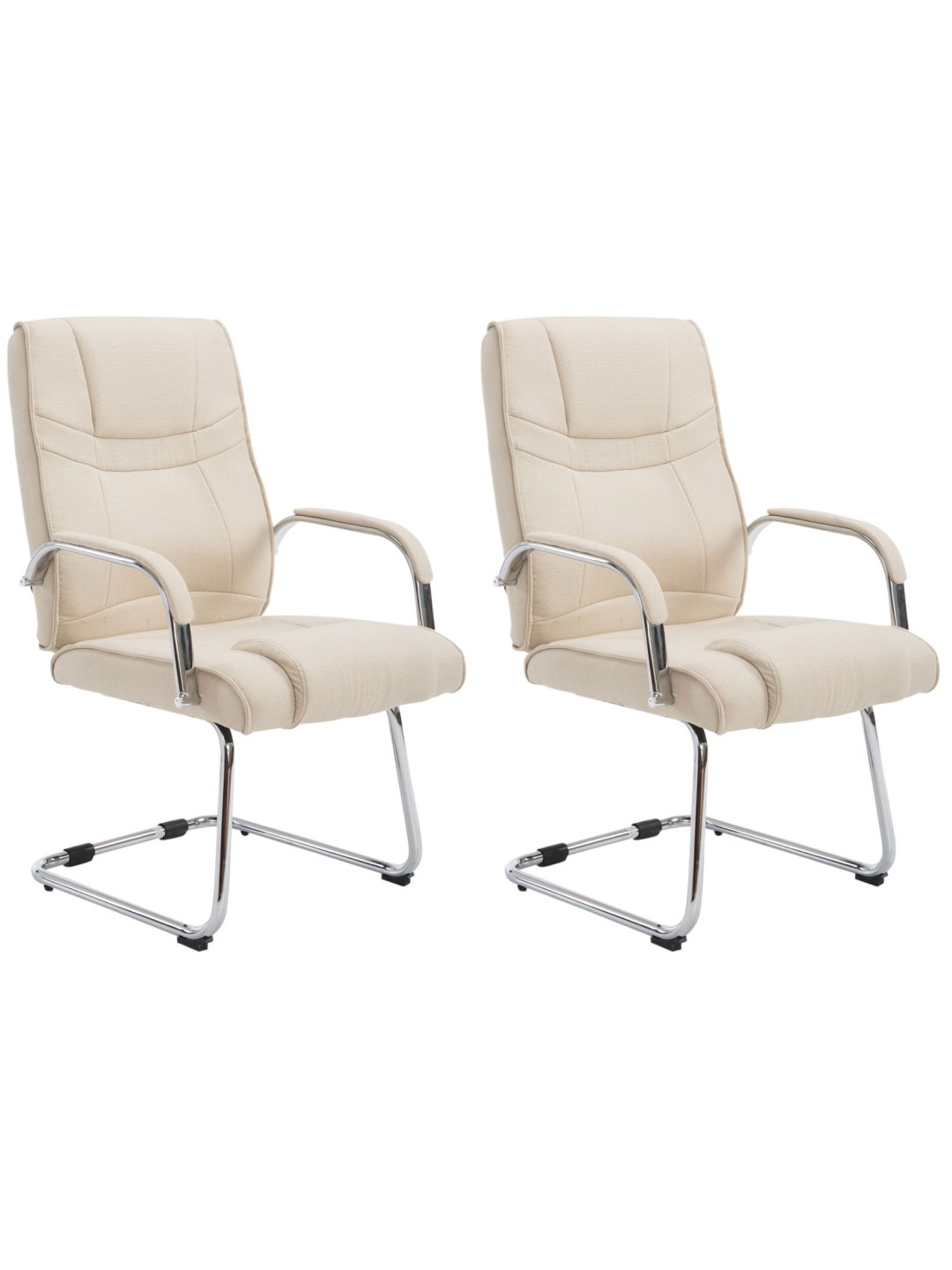 Set van 2 stoelen Attila stof, crème