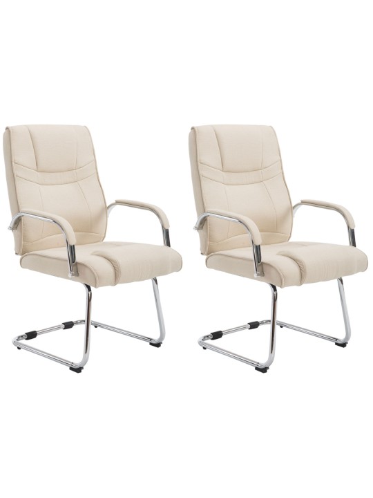 Set van 2 stoelen Attila stof, crème