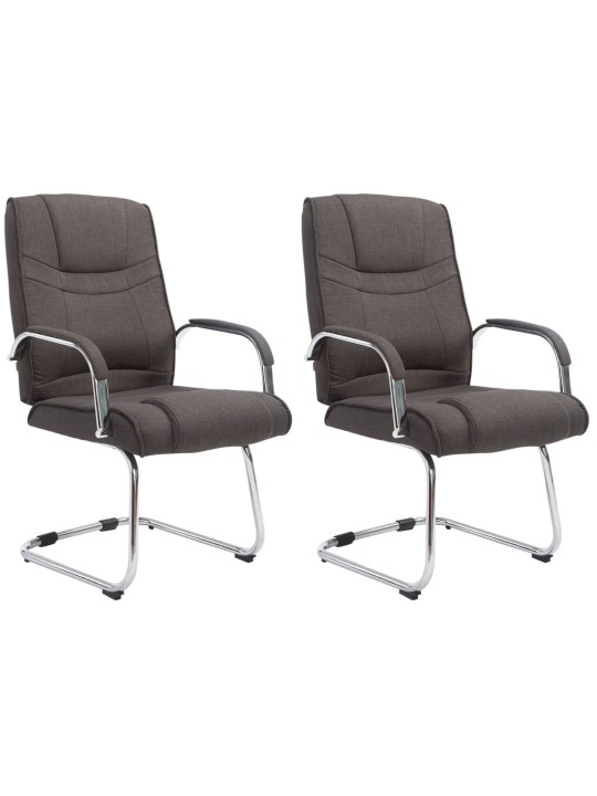 Set van 2 stoelen Attila stof, donkergrijs