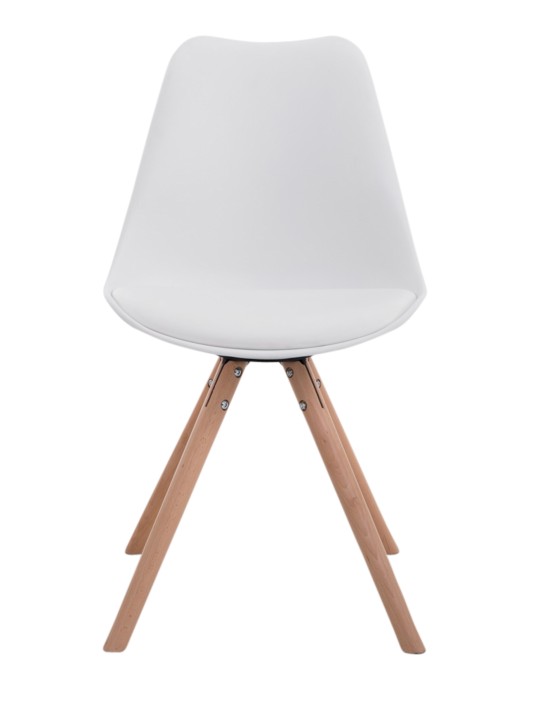 Set van 4 stoelen Toulouse kunstleer rond naturel, wit