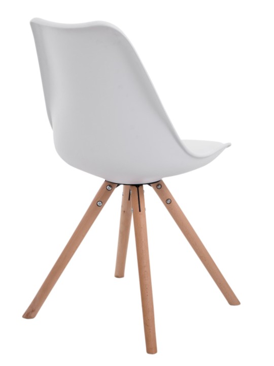 Set van 4 stoelen Toulouse kunstleer rond naturel, wit