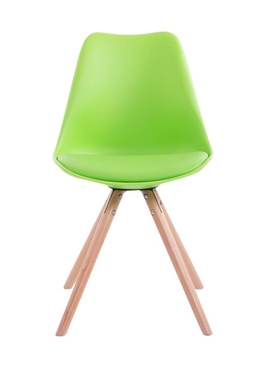 Set van 4 stoelen Toulouse kunstleer rond naturel, groen