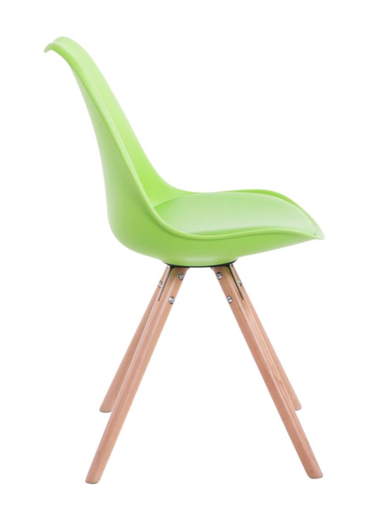 Set van 4 stoelen Toulouse kunstleer rond naturel, groen