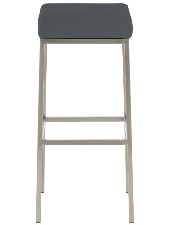 Set van 2 barkrukken Montreal 85 kunstleer roestvrij staal, grijs