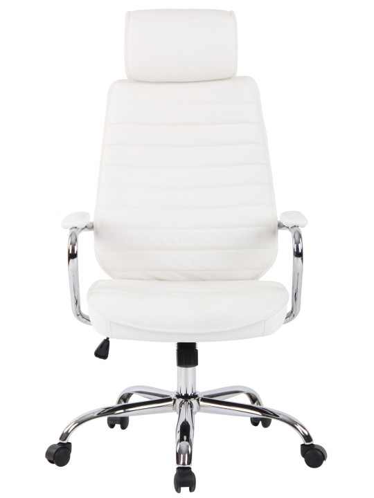 Bureaustoel Rako echt leer, wit