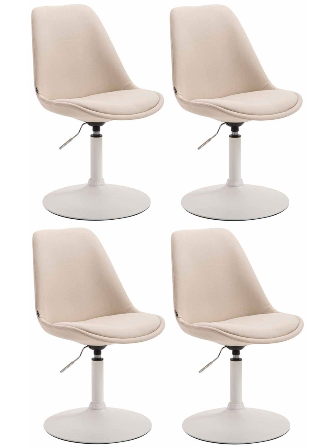 Set van 4 stoelen Maverick W stof, crème