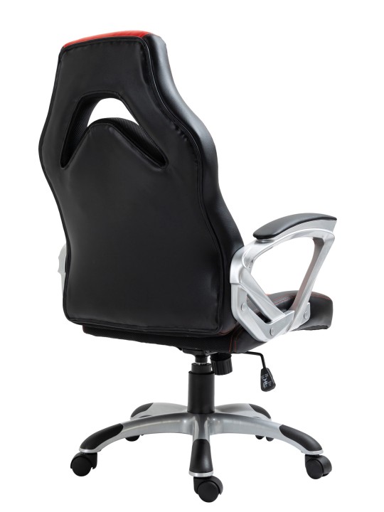 Bureaustoel Foxton kunstleer, zwart/rood