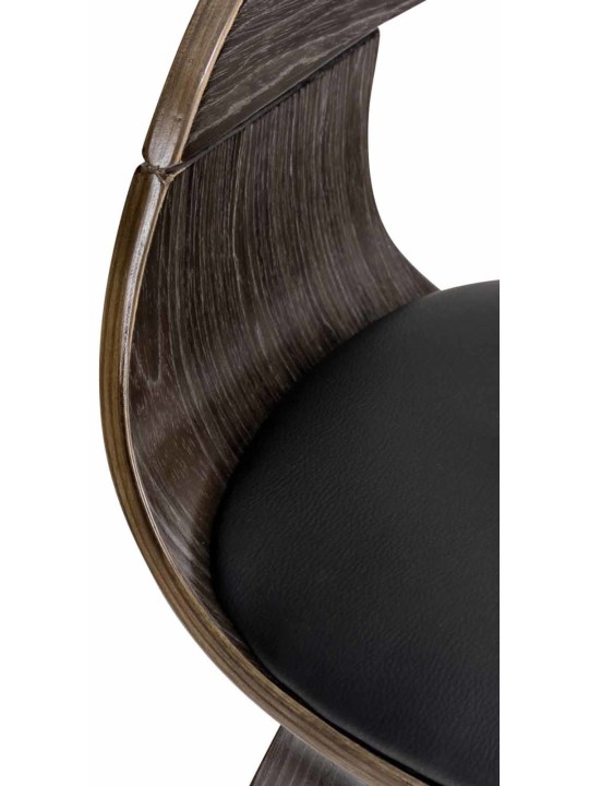 Set van 2 stoelen Kingston kunstleer, zwart/grijs