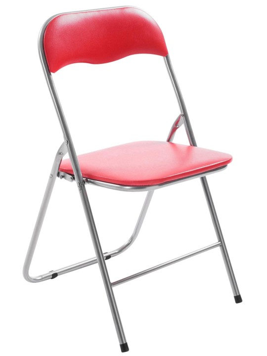 Set van 4 klapstoelen Felix, rood/zilver