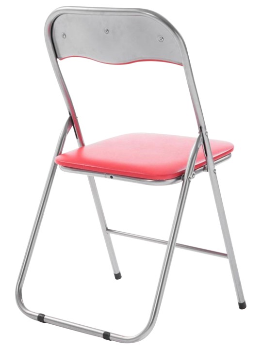 Set van 4 klapstoelen Felix, rood/zilver