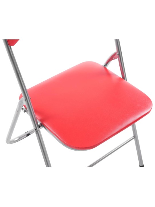 Set van 4 klapstoelen Felix, rood/zilver