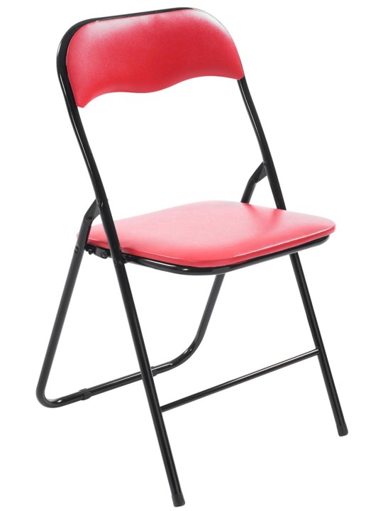 Set van 4 klapstoelen Felix, rood/zwart