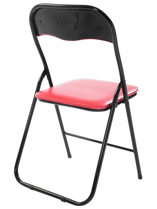 Set van 4 klapstoelen Felix, rood/zwart