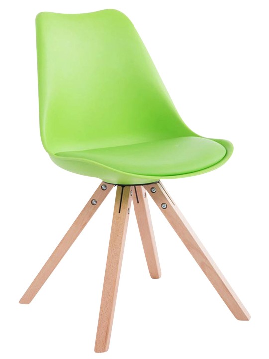Set van 4 stoelen Toulouse kunstleer Natura Vierkant, groen