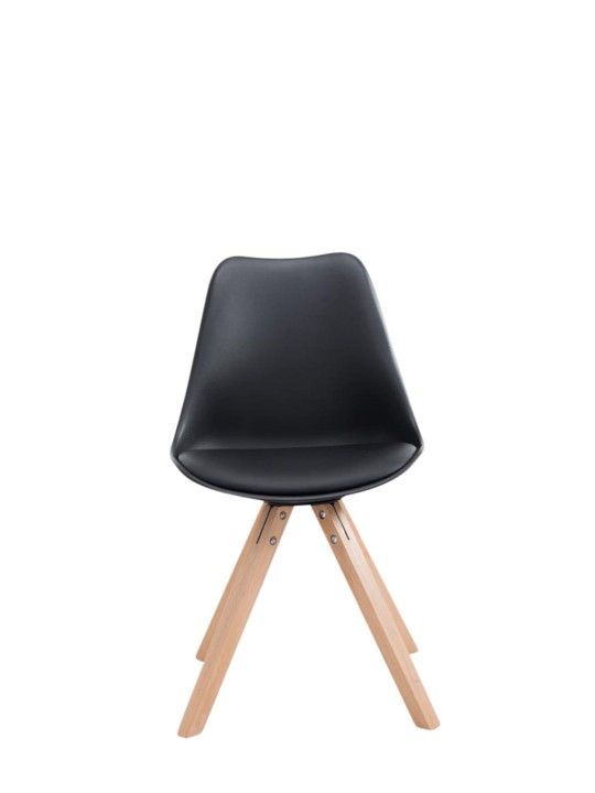 Set van 4 stoelen Toulouse kunstleer Natura Vierkant, zwart