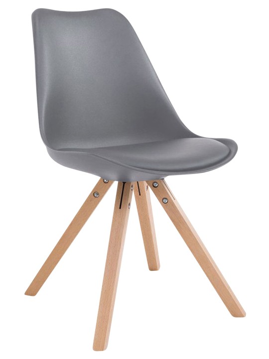 Set van 4 stoelen Toulouse kunstleer Natura Vierkant, grijs