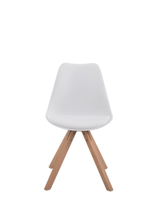 Set van 4 stoelen Toulouse kunstleer Natura Vierkant, wit