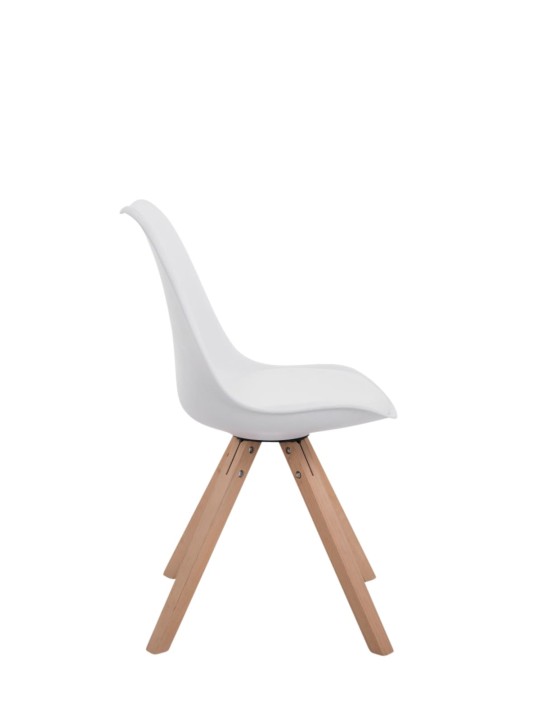 Set van 4 stoelen Toulouse kunstleer Natura Vierkant, wit