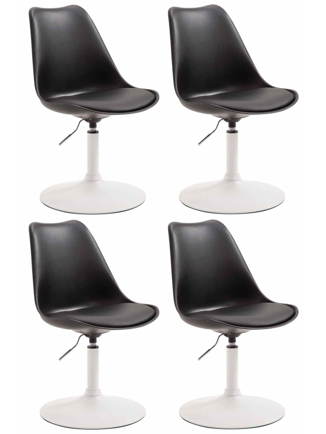 Set van 4 eetkamerstoelen Maverick W kunststof, zwart