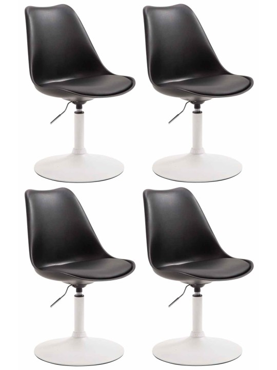 Set van 4 eetkamerstoelen Maverick W kunststof, zwart