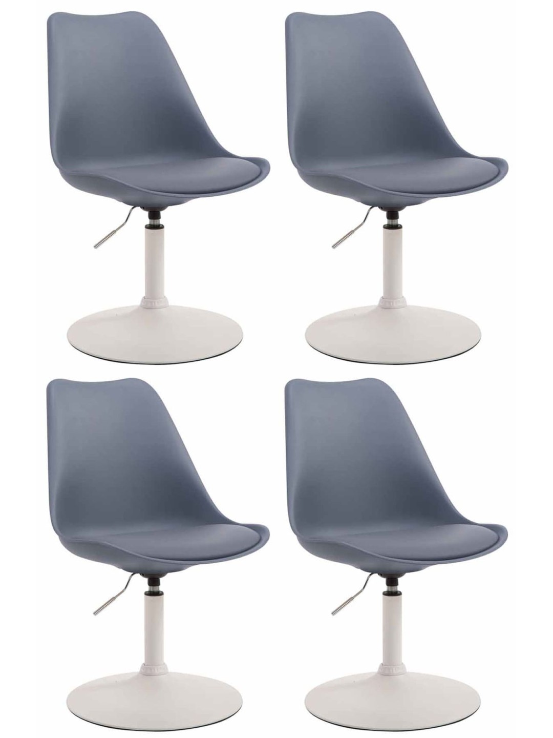 Set van 4 eetkamerstoelen Maverick W kunststof, grijs