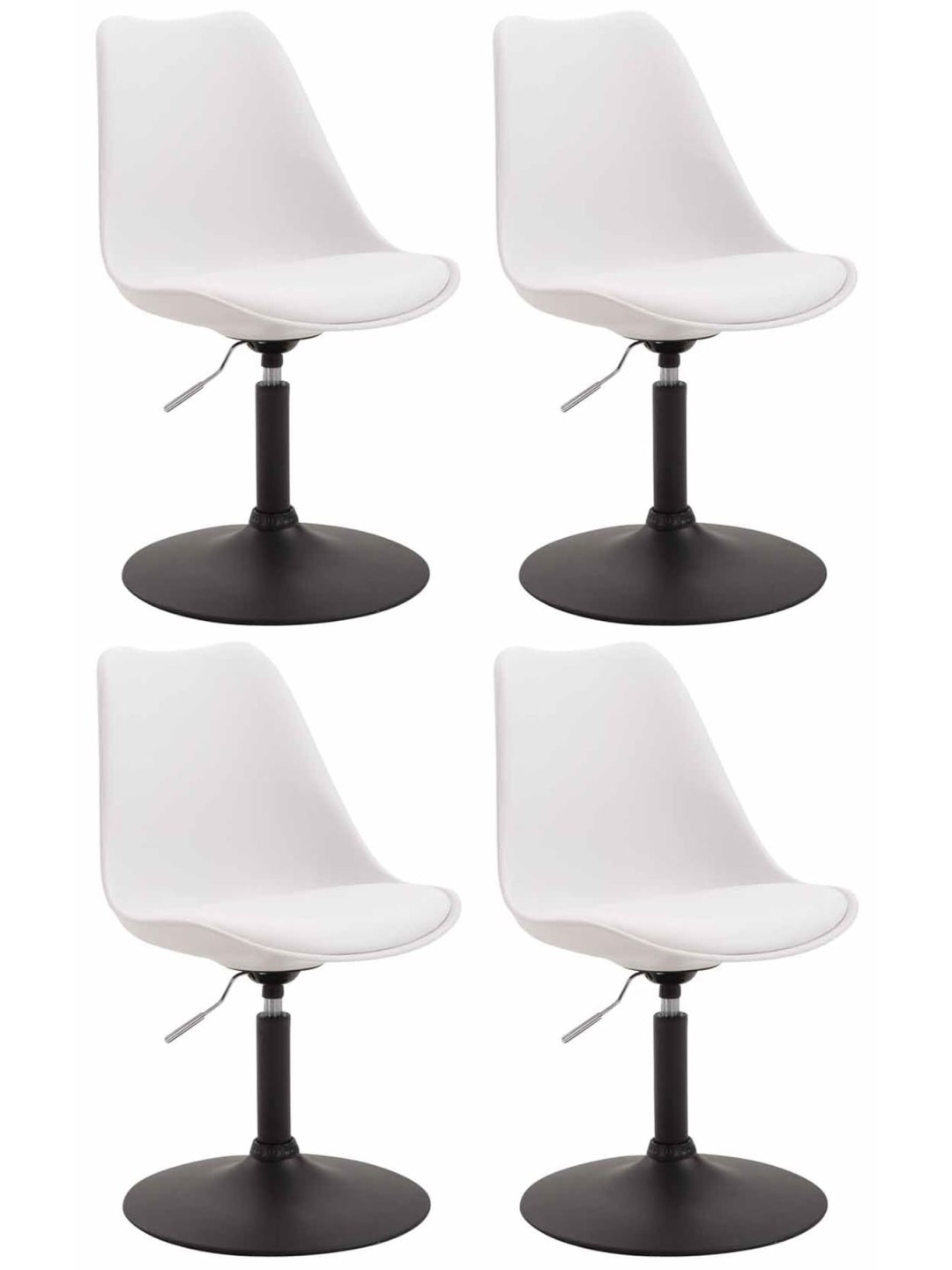 Set van 4 eetkamerstoelen Maverick B kunststof, wit