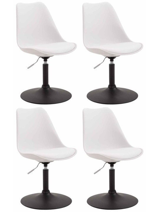 Set van 4 eetkamerstoelen Maverick B kunststof, wit