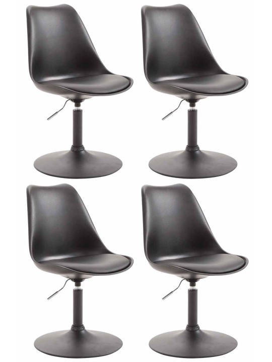 Set van 4 eetkamerstoelen Maverick B kunststof, zwart