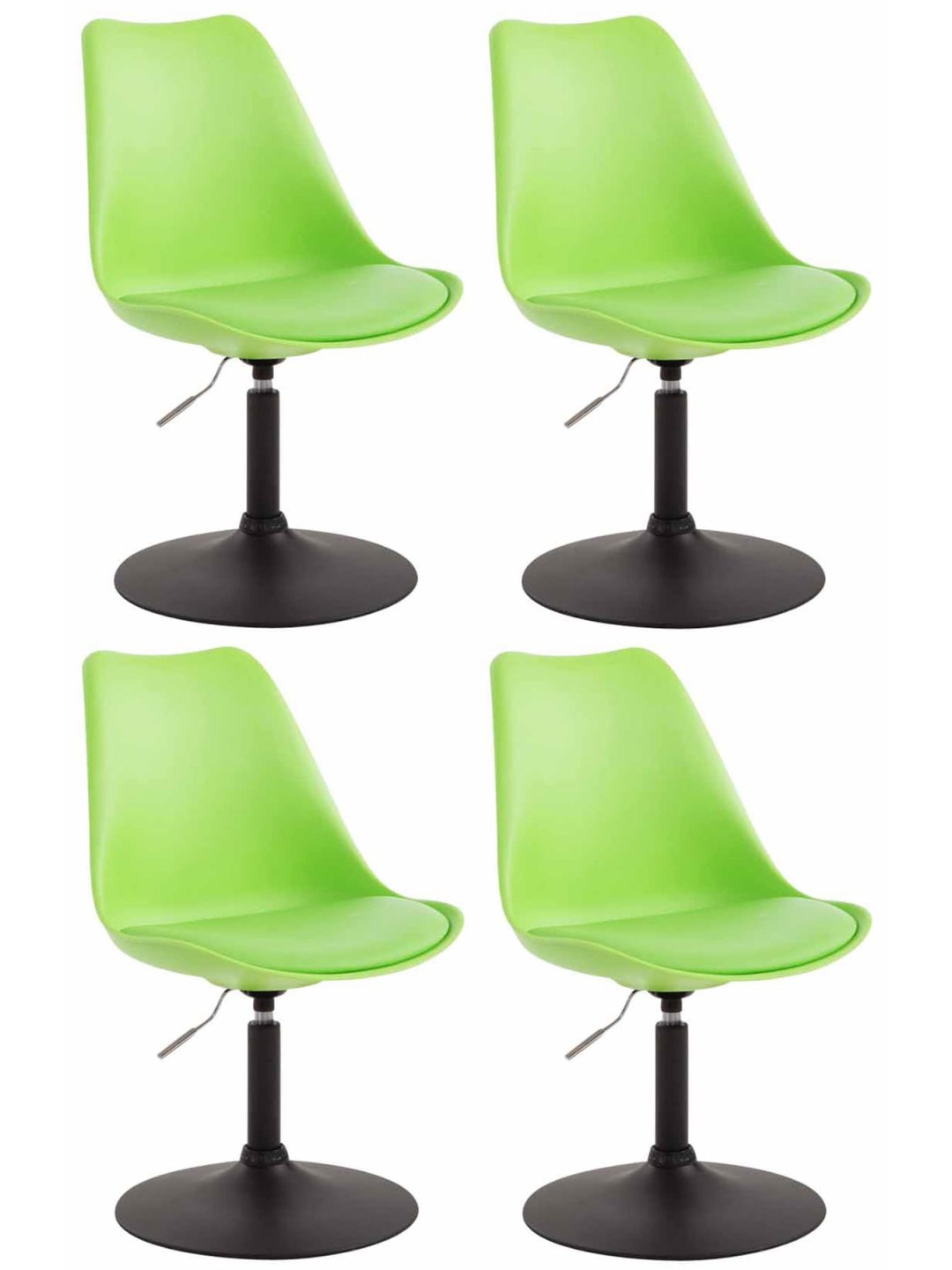 Set van 4 eetkamerstoelen Maverick B kunststof, groen