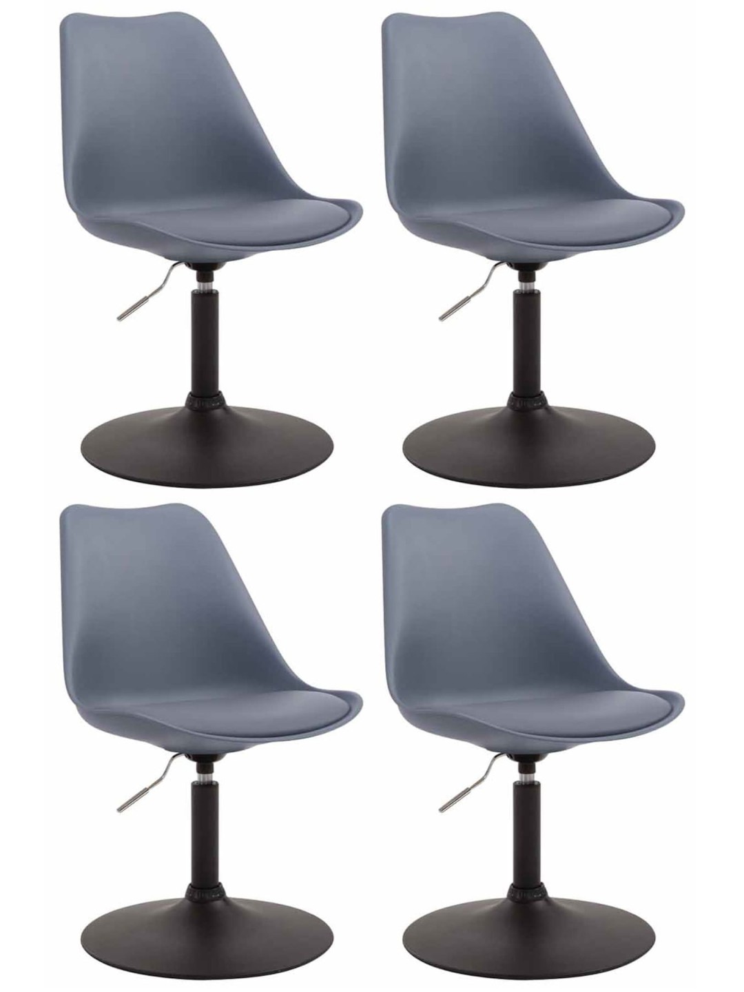 Set van 4 eetkamerstoelen Maverick B kunststof, grijs