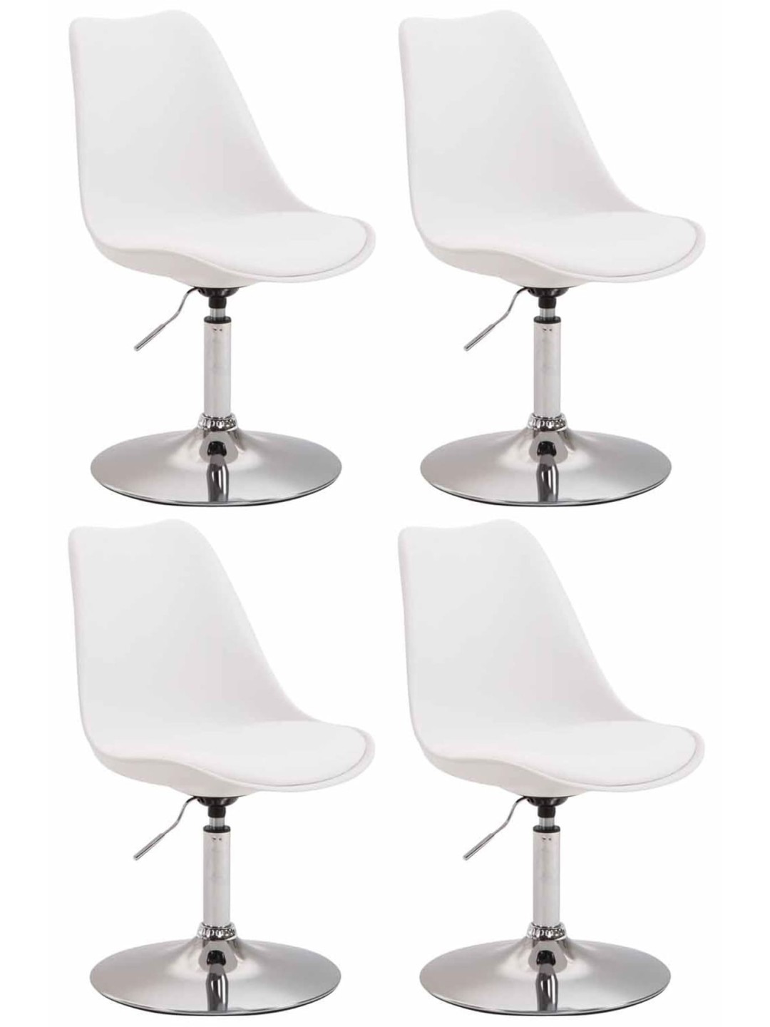 Set van 4 eetkamerstoelen Maverick C kunststof, wit