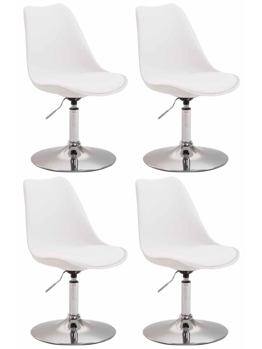 Set van 4 eetkamerstoelen Maverick C kunststof, wit
