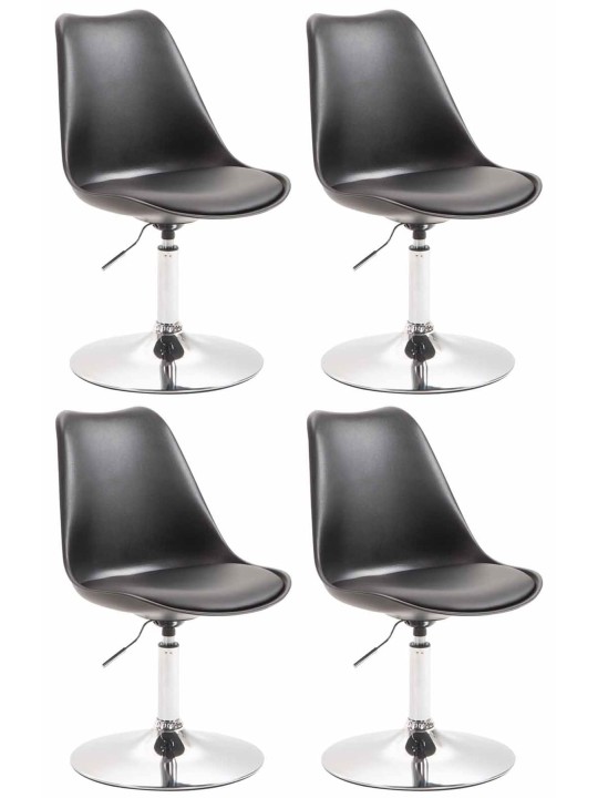 Set van 4 eetkamerstoelen Maverick C kunststof, zwart