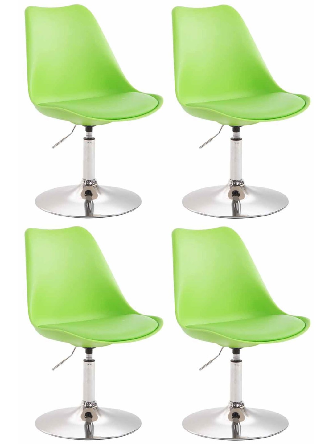 Set van 4 eetkamerstoelen Maverick C kunststof, groen