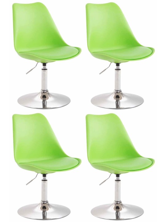 Set van 4 eetkamerstoelen Maverick C kunststof, groen