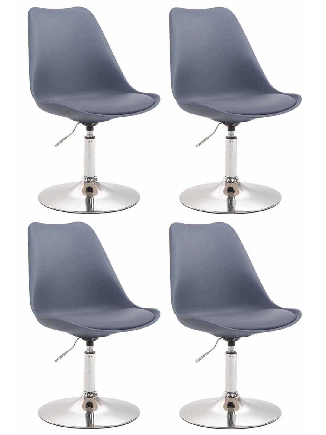 Set van 4 eetkamerstoelen Maverick C kunststof, grijs