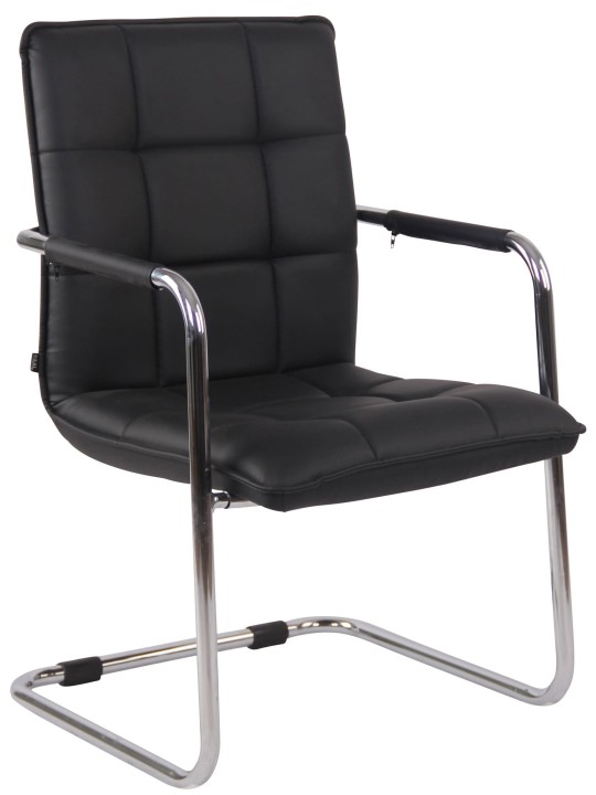 Set van 2 bezoekersstoelen Gandia kunstleer chroom, zwart