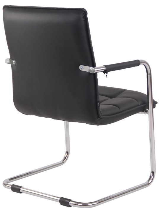 Set van 2 bezoekersstoelen Gandia kunstleer chroom, zwart