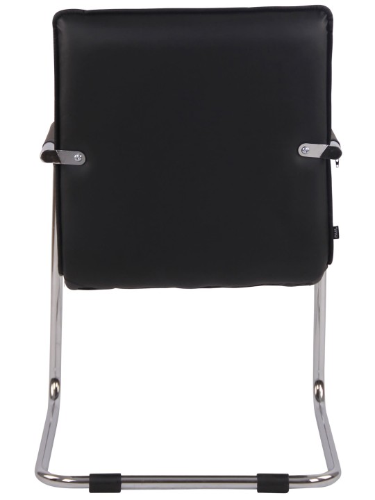 Set van 2 bezoekersstoelen Gandia kunstleer chroom, zwart