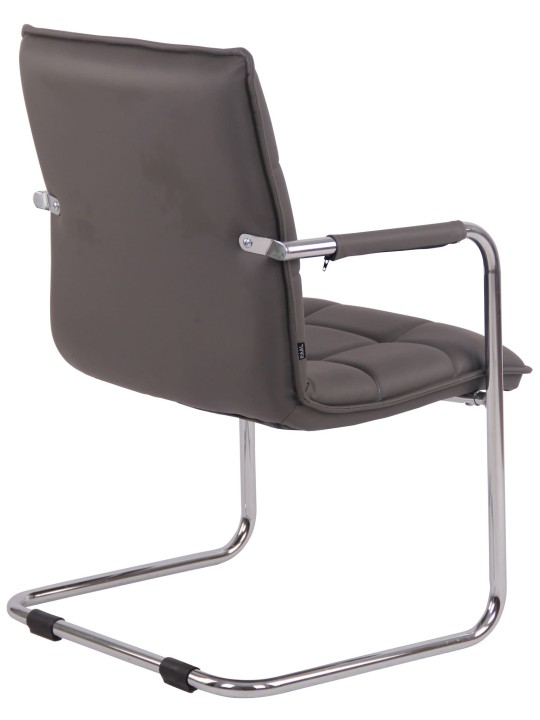 Set van 2 bezoekersstoelen Gandia kunstleer chroom, grijs