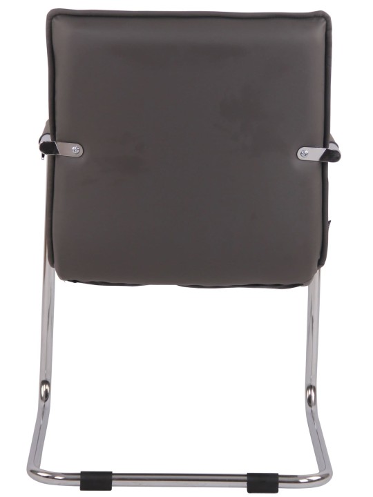 Set van 2 bezoekersstoelen Gandia kunstleer chroom, grijs