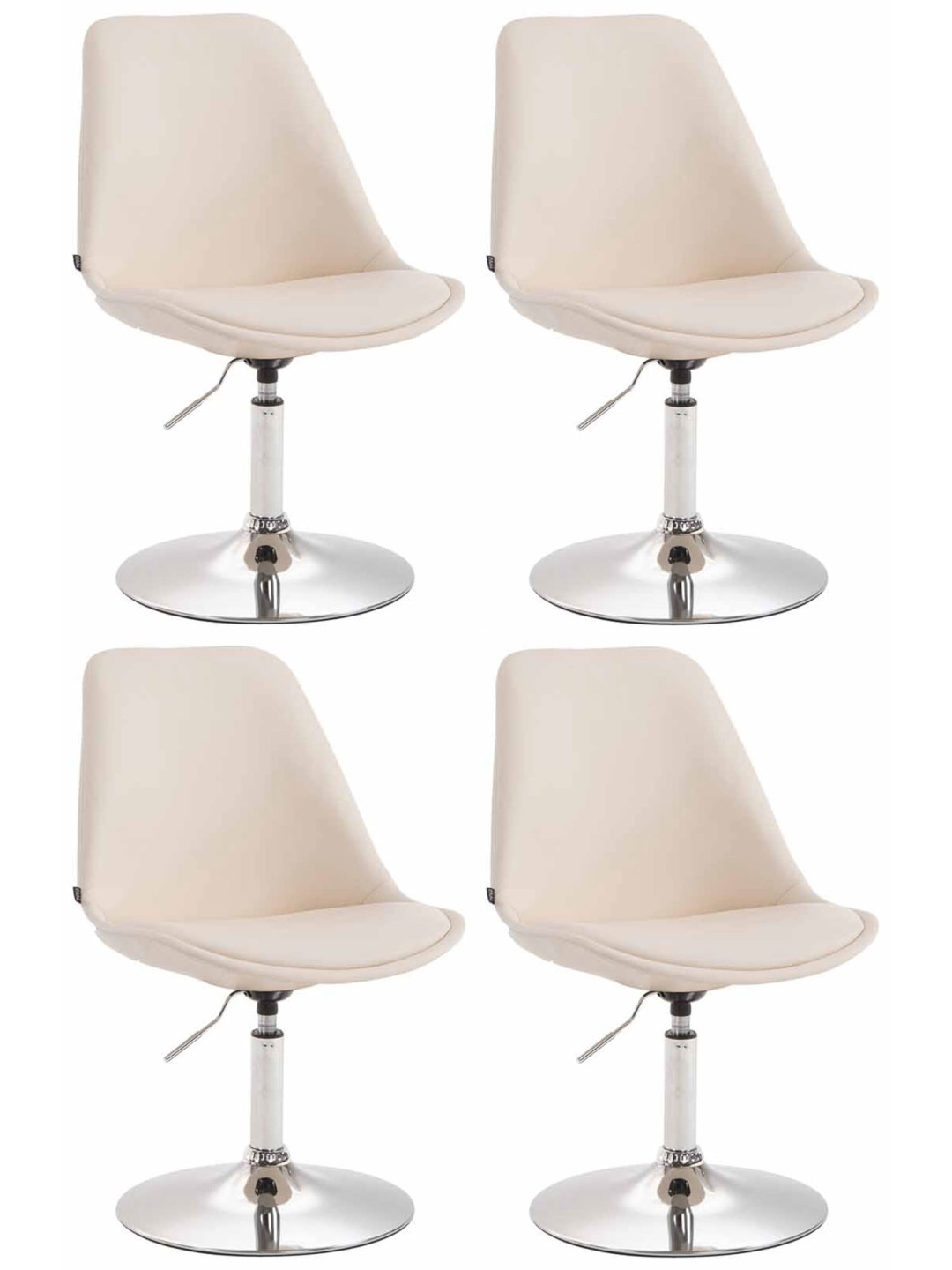 Set van 4 eetkamerstoelen Maverick C kunstleer, crème