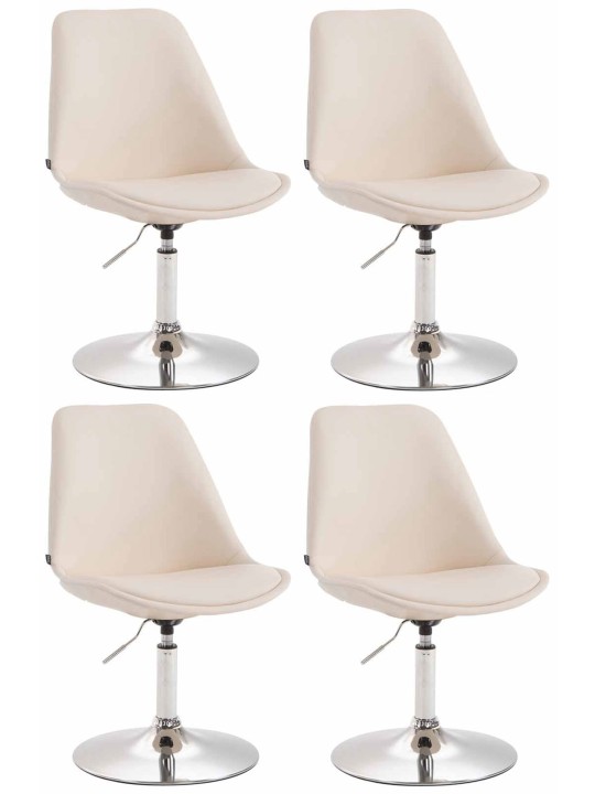 Set van 4 eetkamerstoelen Maverick C kunstleer, crème