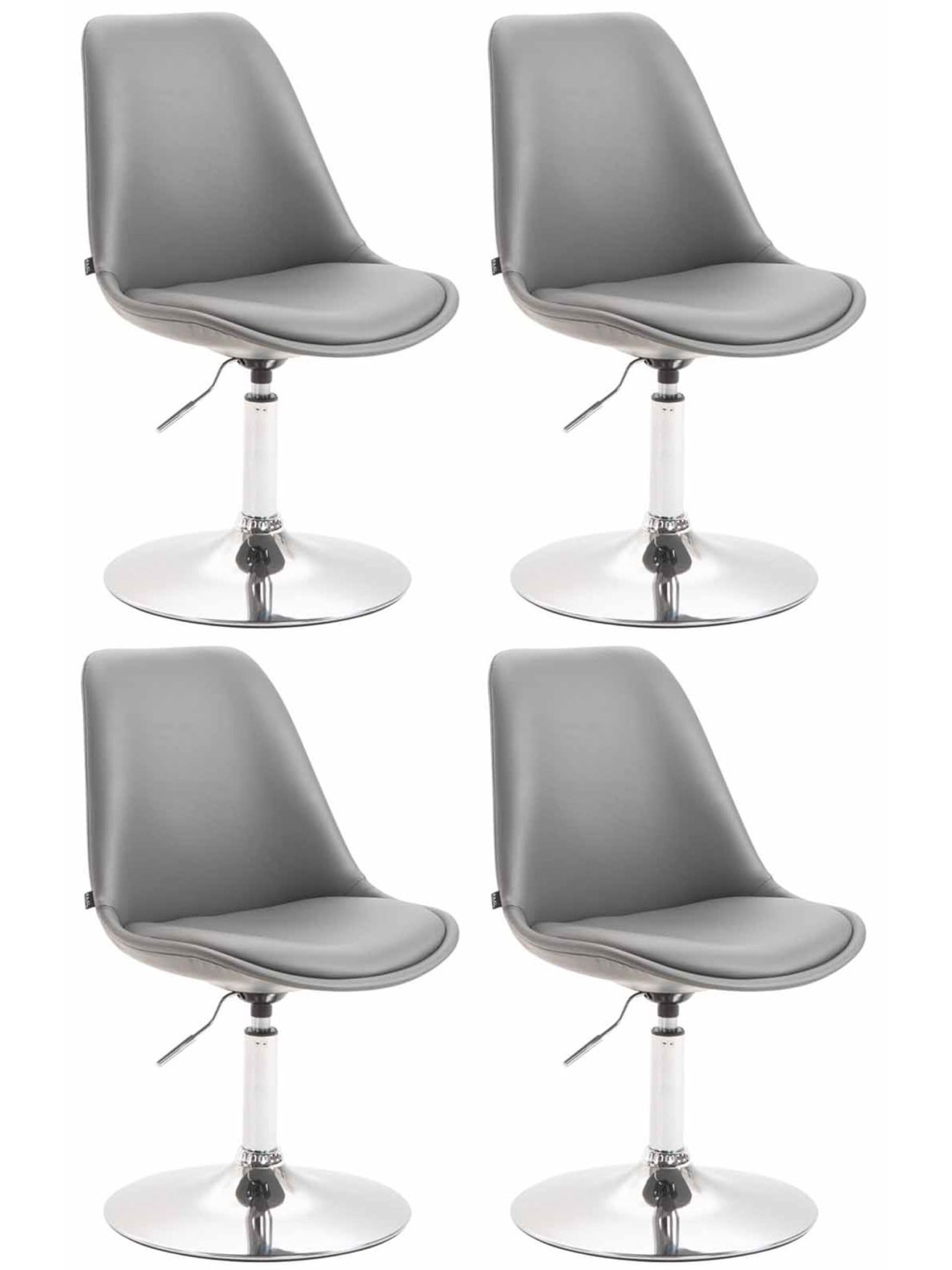 Set van 4 eetkamerstoelen Maverick C kunstleer, grijs