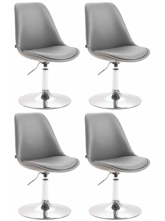 Set van 4 eetkamerstoelen Maverick C kunstleer, grijs